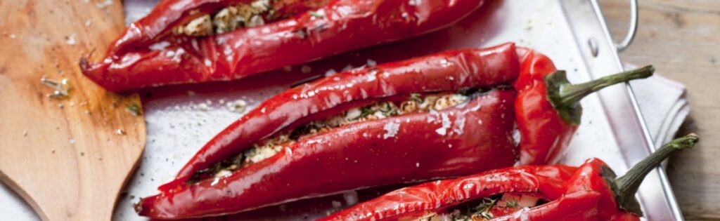 Stuffed Red Sweet Palermo Peppers